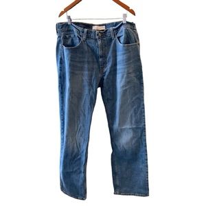 Levi’s Mens Signature Blue Jeans Relaxed Fit Medium Blue Wash Denim 38x32